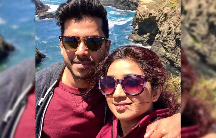 shreya ghoshal enjoying a holiday with her brother Soumyadeep Ghoshal on an island