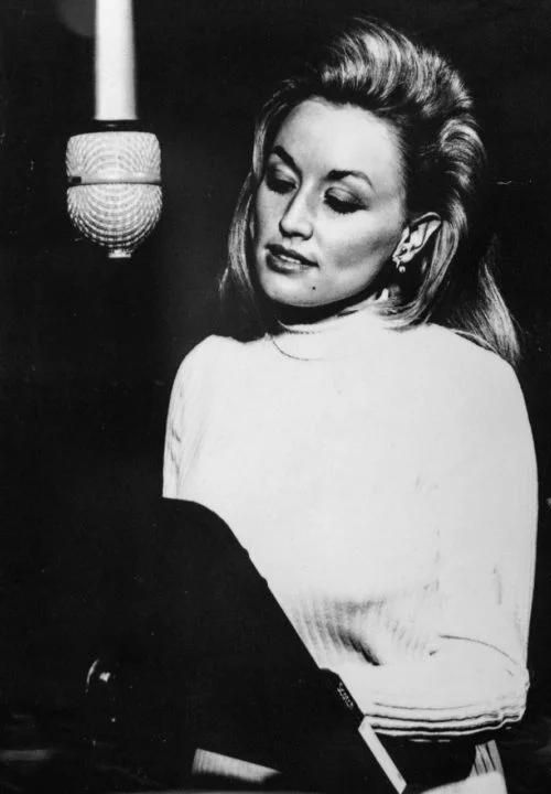 dolly parton in the studio recording